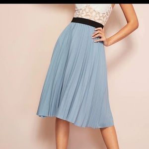 Waist band pleated skirt